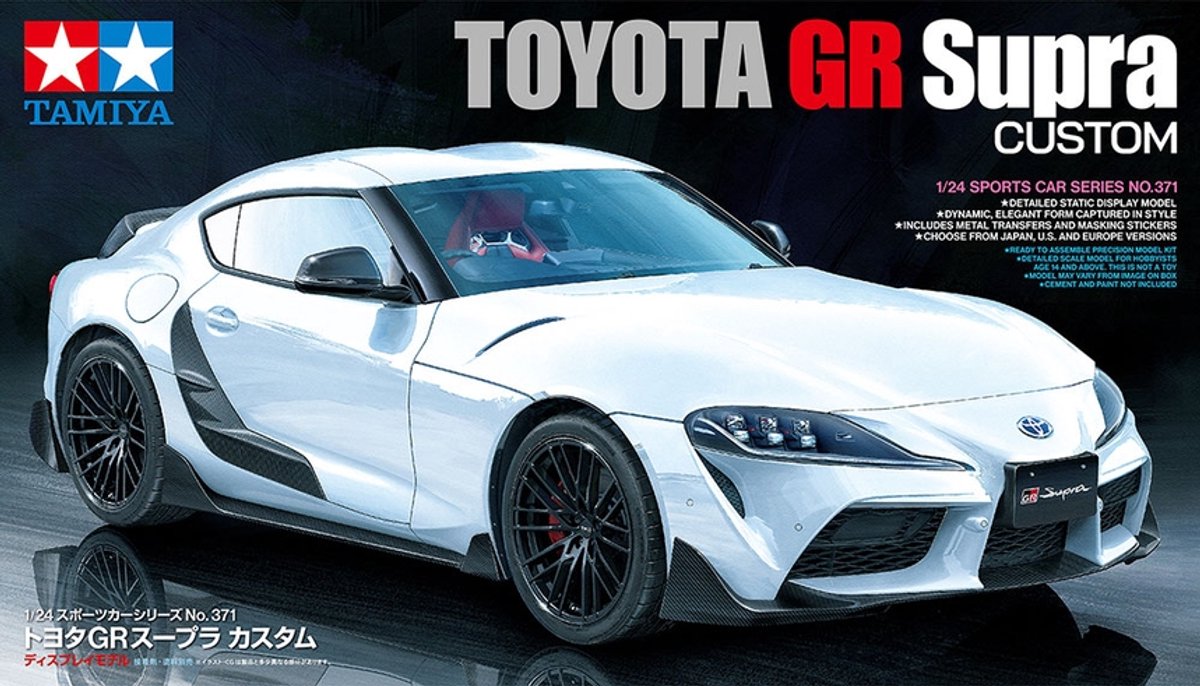 Tamiya modèle kit voiture - 24371 toyota gr supra custom - coupé sport - voiture plastique - 1:24 - modélisme