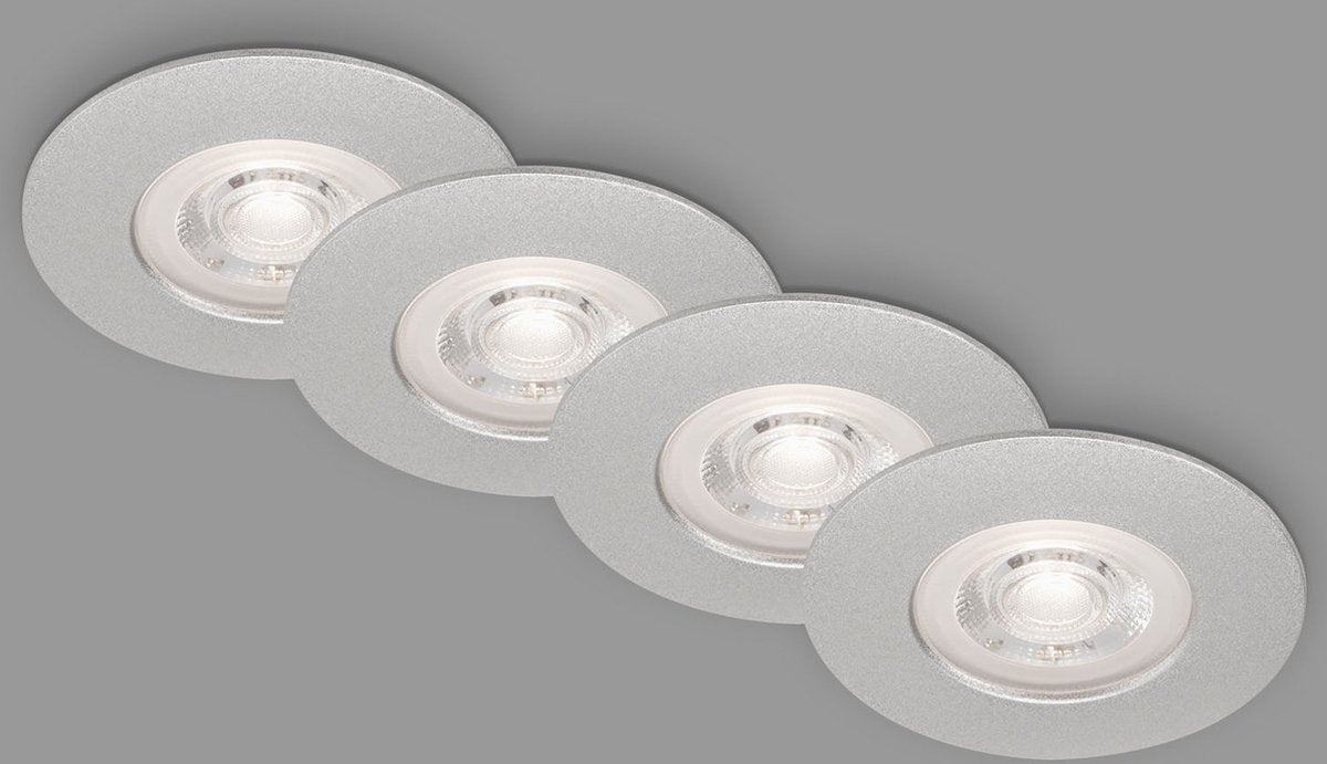 Briloner kulana - lot de 4 spots encastrables LED - éclairage salle de bain - ø9 cm - ip44 - 4,9 w - 480 lm - 3 000 k - chrome
