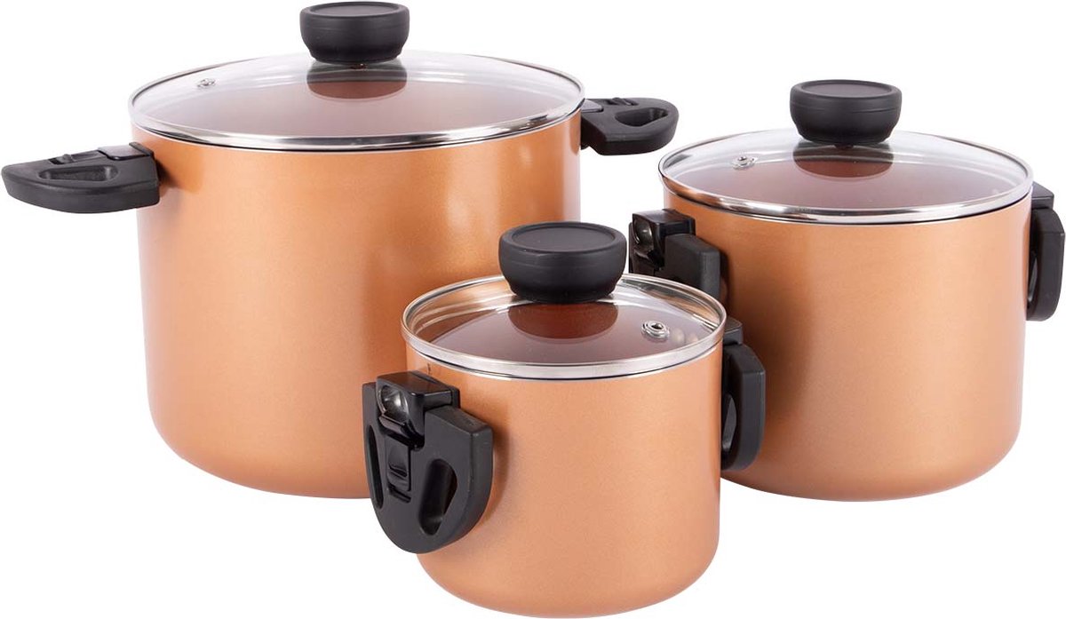 Bo-camp - industriel - set de poêles - slauson - compact 3 - 3 pièces - aluminium - induction