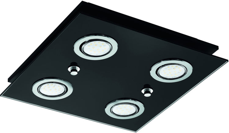 Plafonnier Eglo grattino - gu10 - acier|verre - noir
