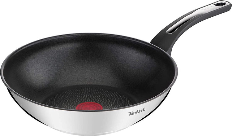 Poêle wok Tefal emotion - induction - inox - 28cm - revêtement antiadhésif