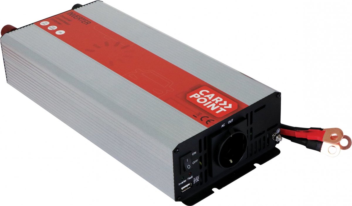 Carpoint onduleur 12v à 230v - 1500w 3000w crête - avec USB - sécurisé - ventilateur - pour voiture, camping-car caravane