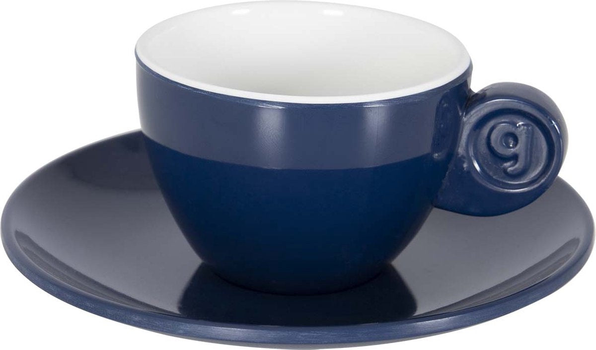 Gimex - ligne solide - service à expresso - bleu blanc - 85 ml - 2 pièces