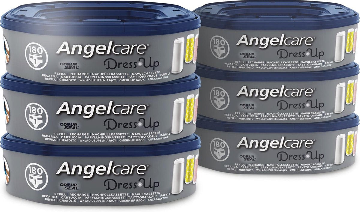 Angelcare recharge seau à couches bébé - cassettes de recharge octogonales - pour habiller - 6 pièces