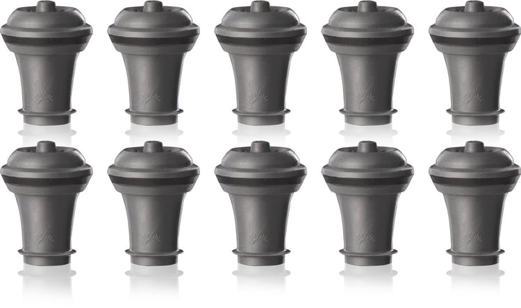 Vacuvin vacu vin bouchons à vin lot de 10 - bouchons de rechange pour économiseur de vin - réutilisables - gris