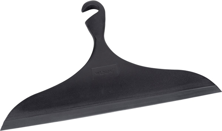 Wenko Essuie-glace de douche Loano xxl en plastique noir 34 cm de large - essuie-glace - extracteur de douche extra large avec crochet de suspension