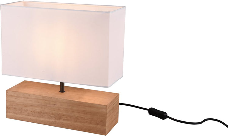 Rl vis ta lumière réalité boisée - lampe de table - naturel - excl. 1x e27 4,9 w - interrupteur à cordon