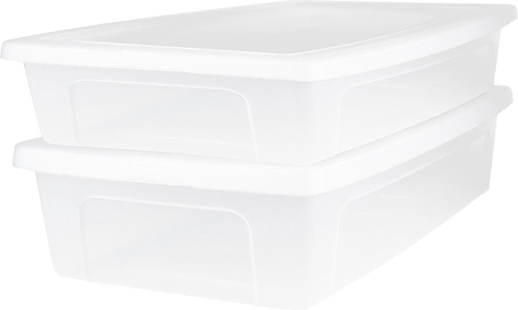 Boîte de rangement Iris clearbox - sous le lit - 30l - plastique - transparent - lot de 2