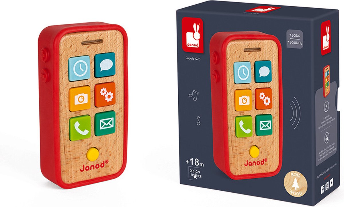 Janod - téléphone jouet - téléphone avec son