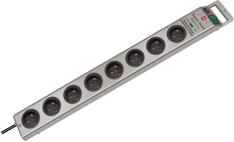 Brennerstuhl multiprise super solide 13 500a avec protection contre les surtensions 8 prises argent 2,5m h05vv-f 3g1.5 *fr*