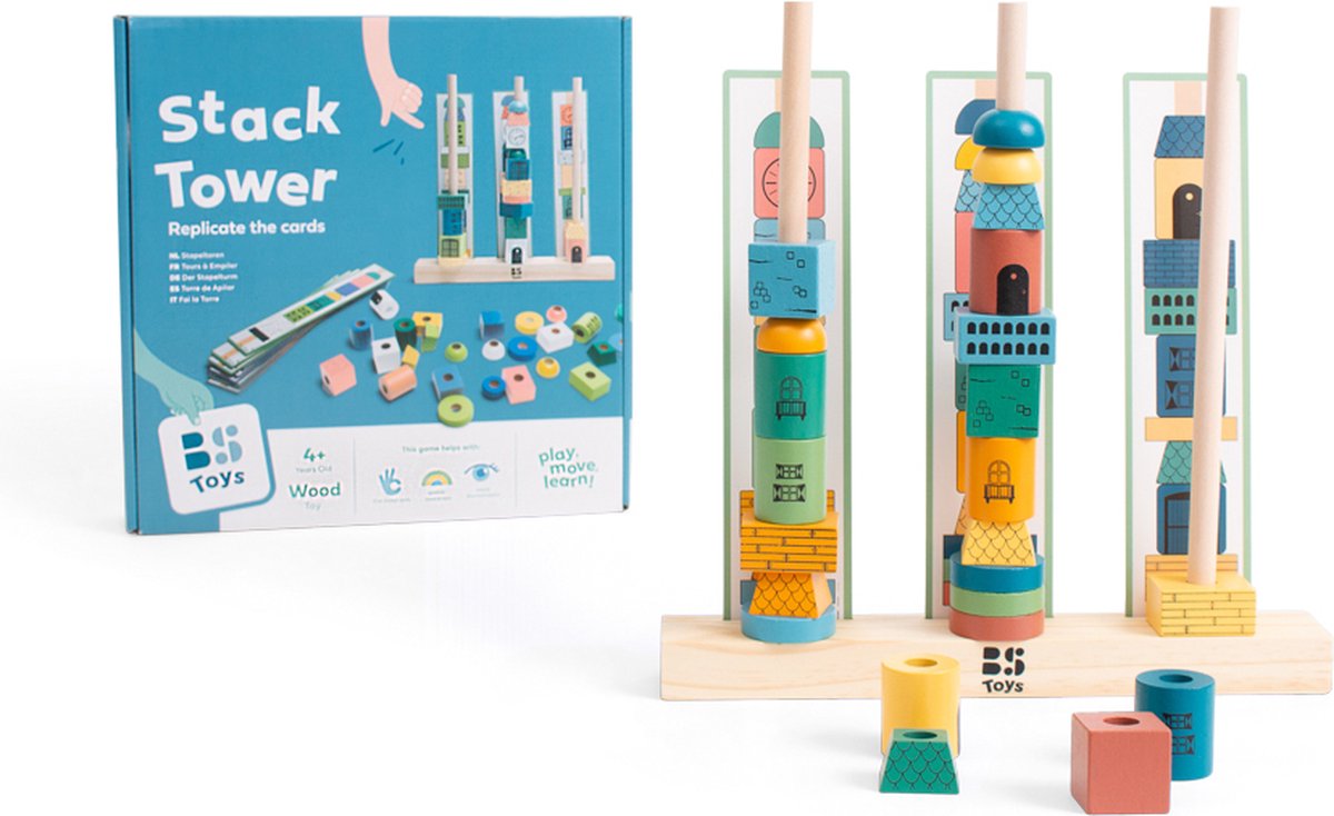 BS Toys Empileing Towers Wood Stacking Game