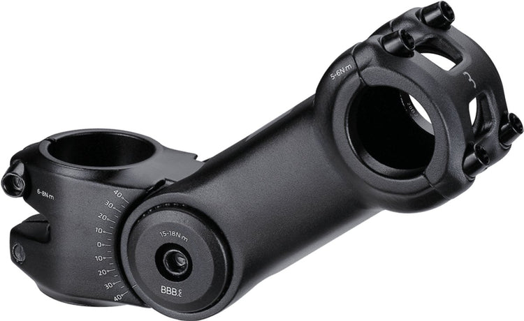 Potence de vélo Bbb cycling highsix 130 mm – potence réglable -40° +40° angle – guidon 25,4 mm – noir – bhs-28