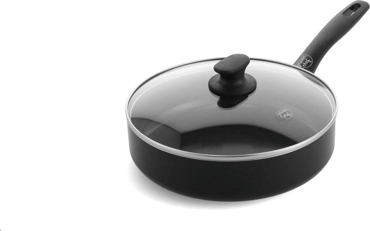 Poêle à induction céramique Greenchef prime avec couvercle 24 cm - 2,65 l - sans PFA - poêle à induction - passe au lave-vaisselle - passe au four jusqu'à 160°c - revêtement antiadhésif céramique - aluminium recyclé - noir