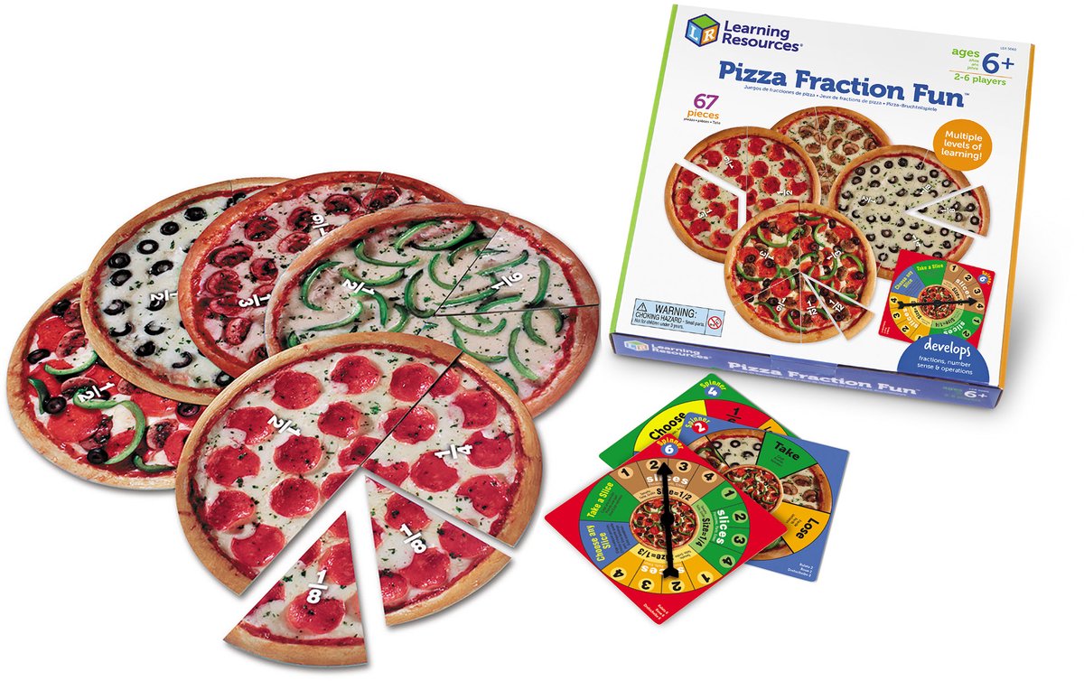 Ressources d'apprentissage jeu de fractions de pizza - 6+
