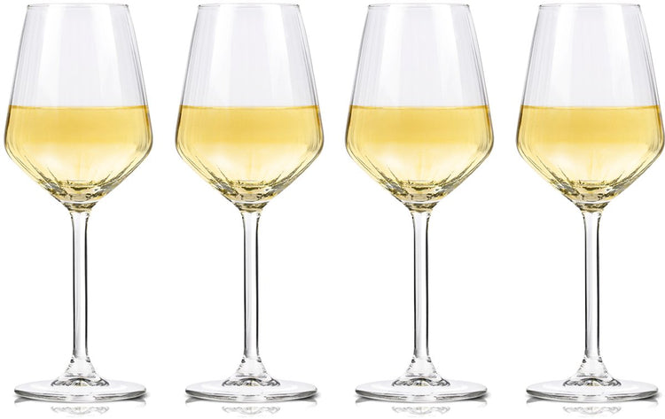 Alpina verres à vin vin blanc - 4 pièces verres à vin blanc - verre à vin 38cl - ensemble de verres à vin - ensemble de verres pour le dîner - verres à vin - verre transparent