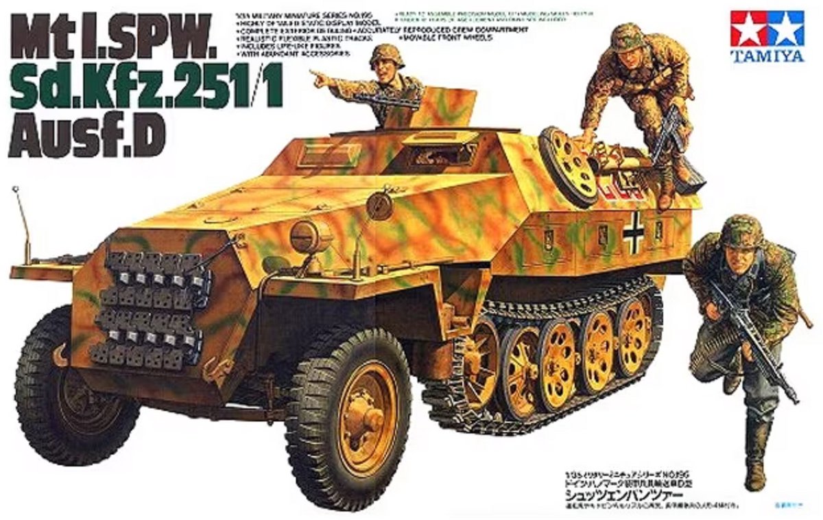 Maquette Tamiya véhicules militaires - 35195 mtl. spw sd.kfz.251 1 ausf.d voiture de tourisme en plastique - 1:35 - modélisme
