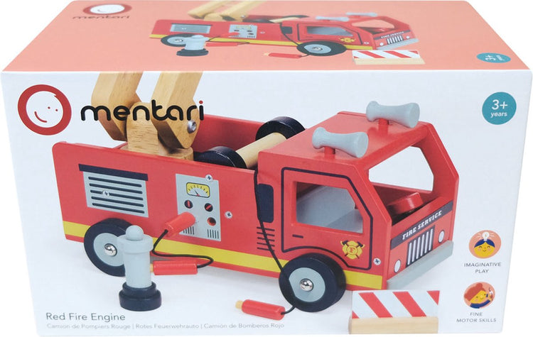 Véhicules Mentari - camion de pompiers - 22,5x13,5x13cm - avec accessoires - 3 ans