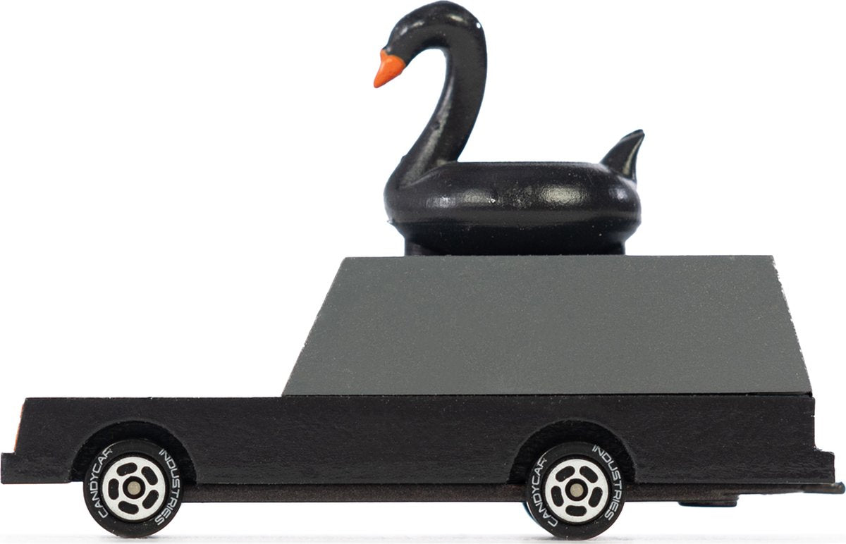 Voiture jouet Candylab wagon cygne noir - voiture rétro en bois.