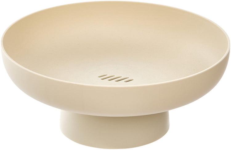 5five coupe à fruits nordique - sur pied - beige - plastique - d26 x h11 cm - bol de cuisine
