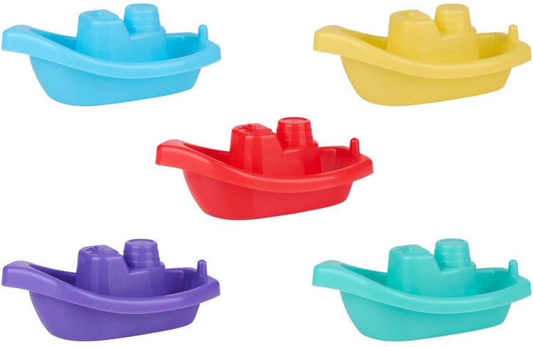 Let's Play Eddy Toys bateaux de bain 5 pièces – jouets de bain enfants – bateaux flottants – jouets aquatiques bain et piscine