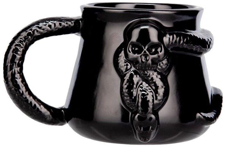 Tasse Paladone Harry Potter Dark Mark avec poignée Nagini - Tasse en céramique noire de 400 ml sous licence officielle -
