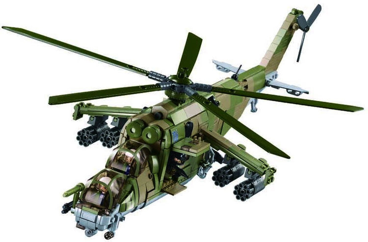 Mi-24s gunship 3 en 1 1 35 briques de modèle de l'armée sluban (m38-b1137)
