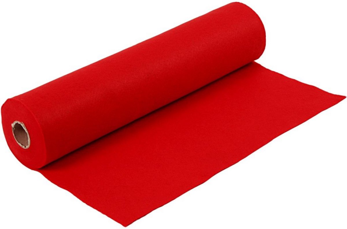 Feutre de loisir Creativ company, l: 45 cm, épaisseur 1,5-2 mm, 180-200 g, rouge, 5 m 1 rouleau