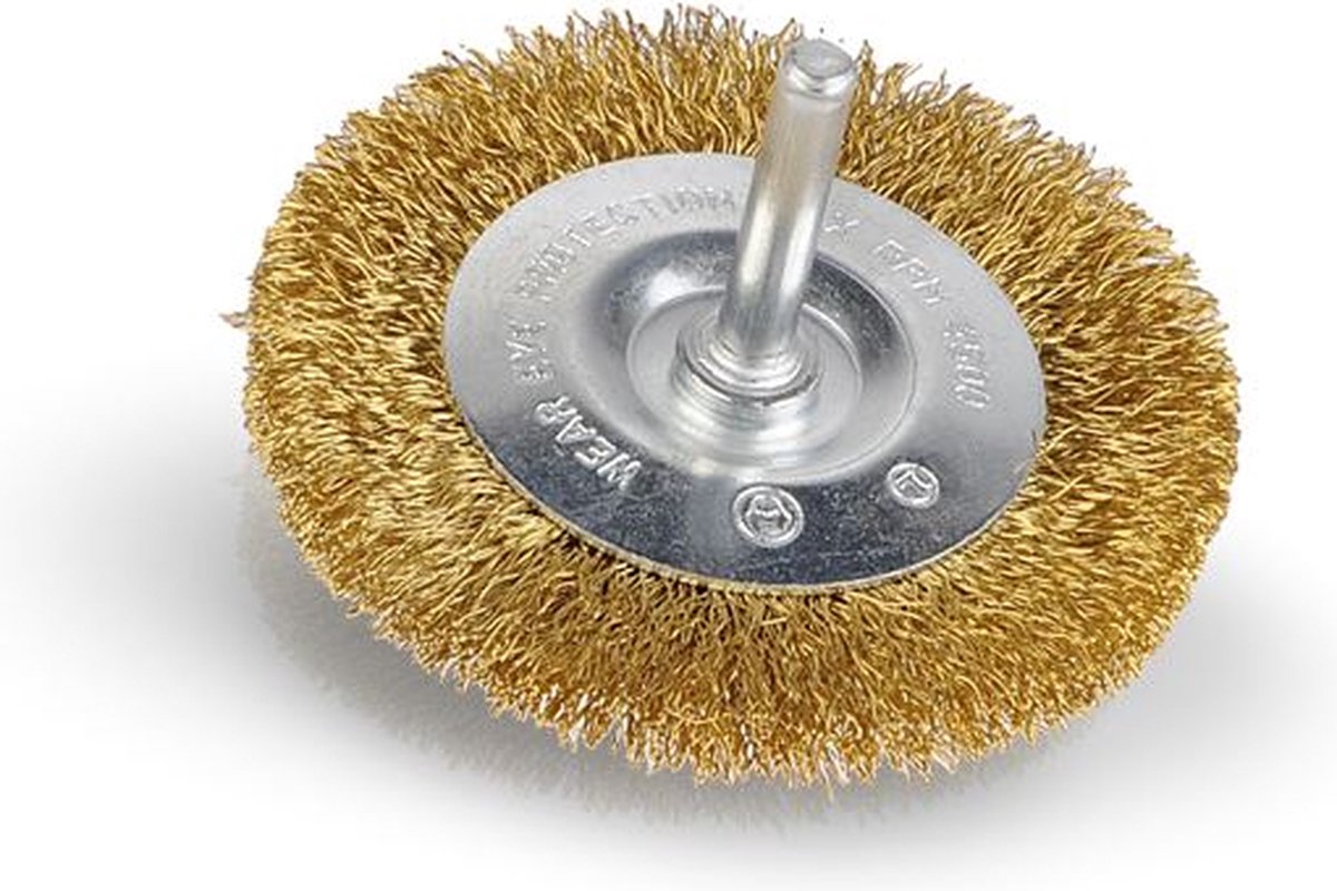 Brosse disque Kreator pour perceuse ø 75 arbre cuivré 6mm (krt150110)