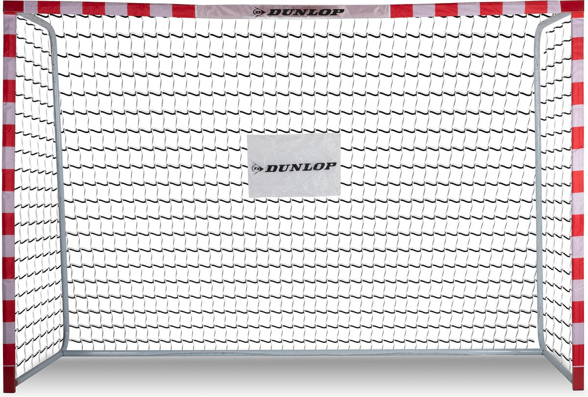 But de football Dunlop - but de football 300 x 200 x 110 cm - grand but de football - jouets d'extérieur pour enfants et adultes - montage rapide - but d'entraînement de football - métal - blanc rouge