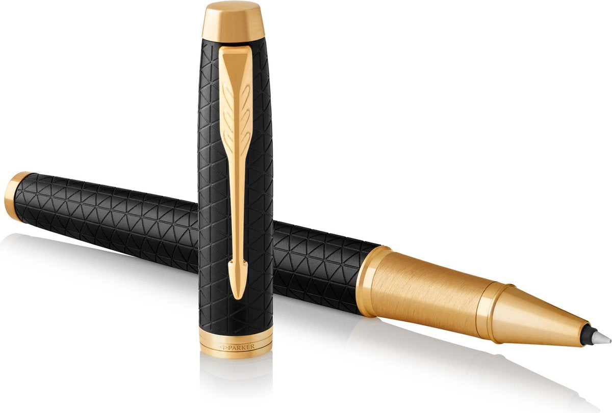 Parker dans un stylo roller | noir haut de gamme | encre noire à pointe fine | coffret cadeau