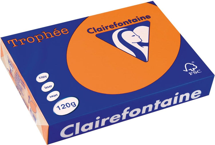 Clairefontaine trophée pastel a4 orange 120 g 250 feuilles