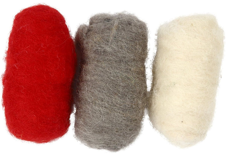 Laine cardée Creativ company, harmonie rouge blanc, 3x10 gr 1 boîte