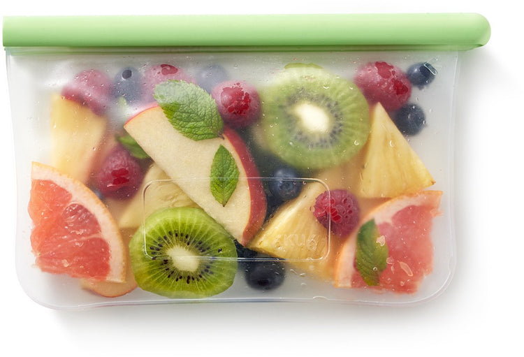 Lékué sac aliments frais plat 0,5 l - réutilisable - vert