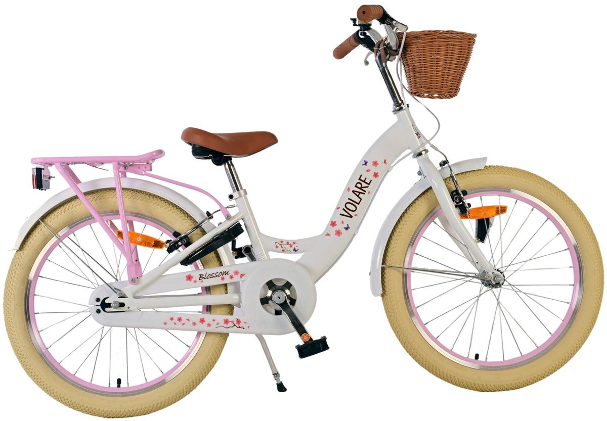 Volare Blossom Children's Bicycle - Girls - 20 pouces - blanc - deux freins à main