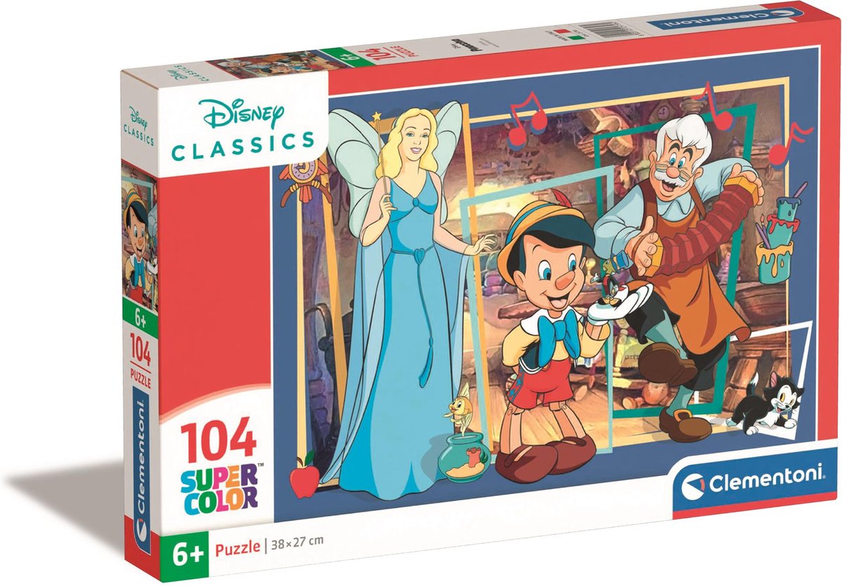 Clementoni - puzzle enfant - 104 pièces - pinocchio - puzzle à partir de 6 ans