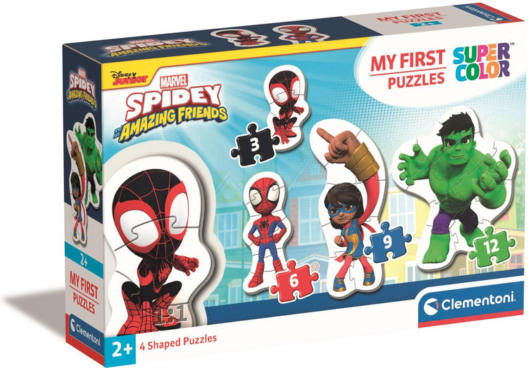 Clementoni - mes premiers puzzles - spidey - 4 puzzles pour enfants - 3, 6, 9 et 12 pièces - à partir de 2 ans