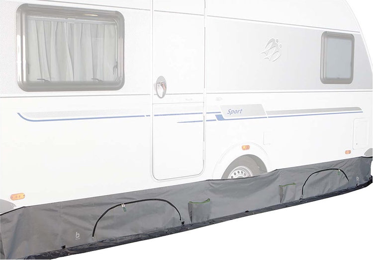 Bo-camp - jupe pare-brise pour caravane - universelle de luxe - avec compartiment de rangement