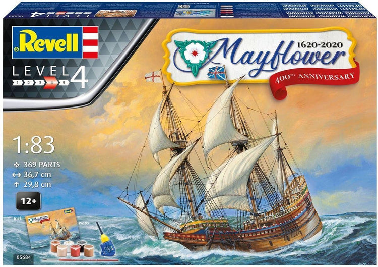 Revell maquette kit de construction véhicules militaires - 05684 mayflower - 400e anniversaire - coffret cadeau plastique - 1:83 - modélisme