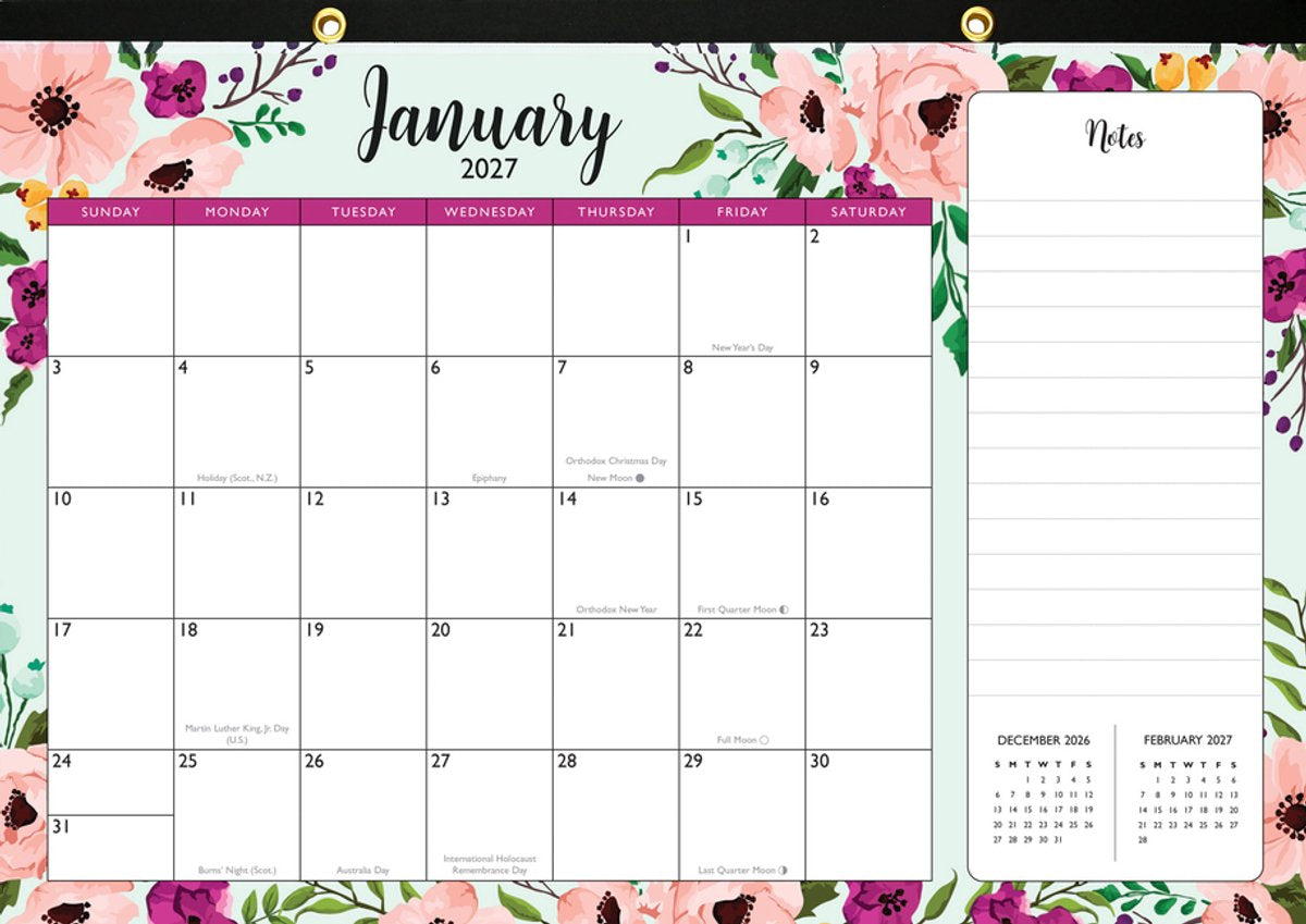Bloc-notes de bureau Peter Pauper calendrier 2027 floral