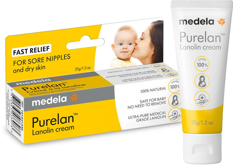 Pommade pour mamelons Medela purelan - crème pour mamelons à la lanoline - soulagement rapide des mamelons endoloris - tube 37gr