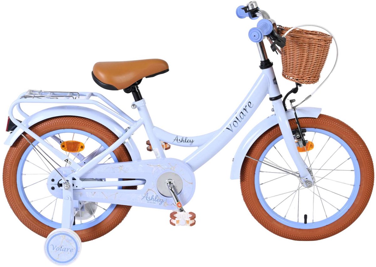 Vélo enfant Volare Ashley - filles - 16 pouces - bleu pastel