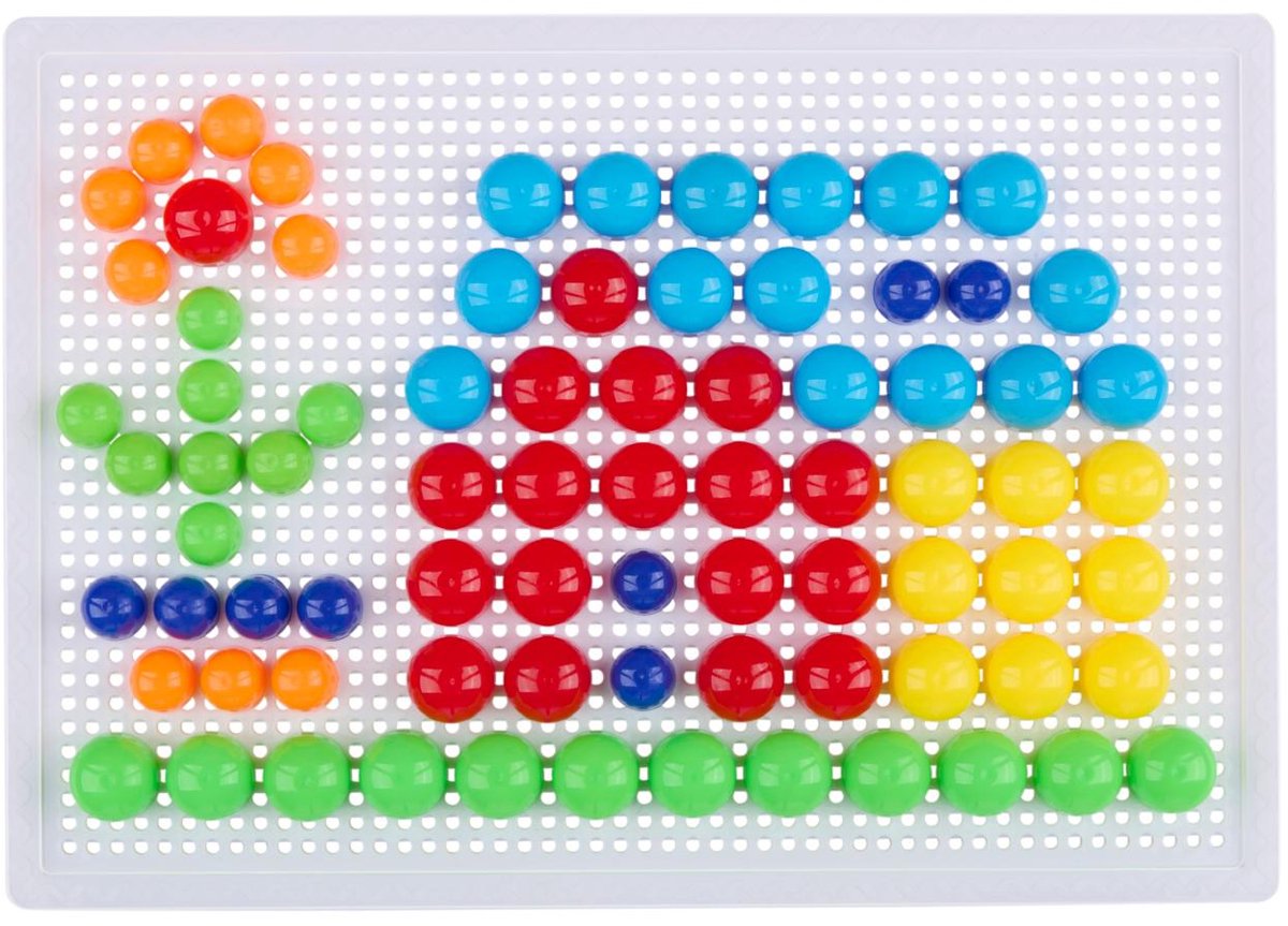 Eddy Toys Kit de construction d'ongles 118 pièces - Kit de construction pour enfants avec piquets colorés et plateau de jeu - Jouets éducatifs pour le développement créatif - Plastique - à partir de 3 ans