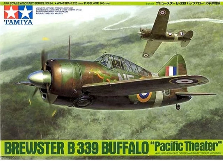 Tamiya modèle kit véhicules militaires - 61094 Brewster B-339 Buffalo - plastique du théâtre du Pacifique - 1:48 - modèle kit