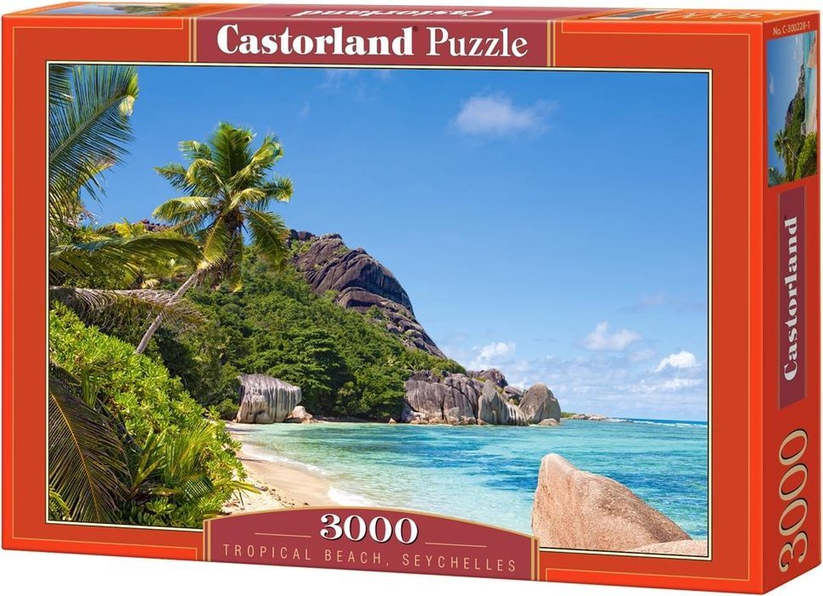 Plage tropicale de Castorland, Seychelles – puzzle – 3 000 pièces – finition satinée – ajustement parfait – qualité européenne
