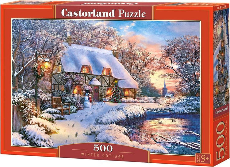 Chalet d'hiver Castorland – puzzle – 500 pièces – finition satinée – ajustement parfait – qualité européenne