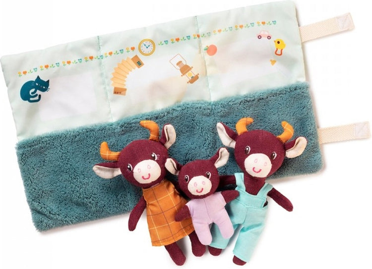 Lilliputiens - Rosalie la famille de la vache - coffret de jeu doux qui s'emporte facilement avec soi - dès 2 ans