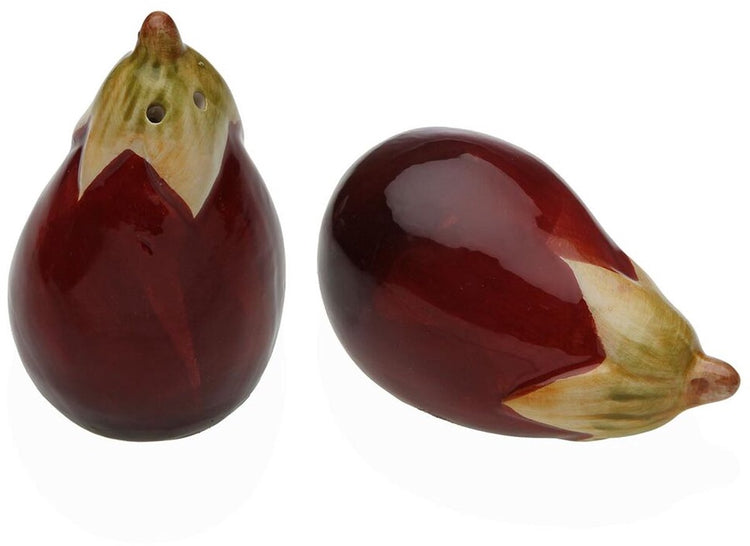 Versa salière et poivrière en céramique dolomite aubergine 8,5 x 5,3 x 5,1 cm