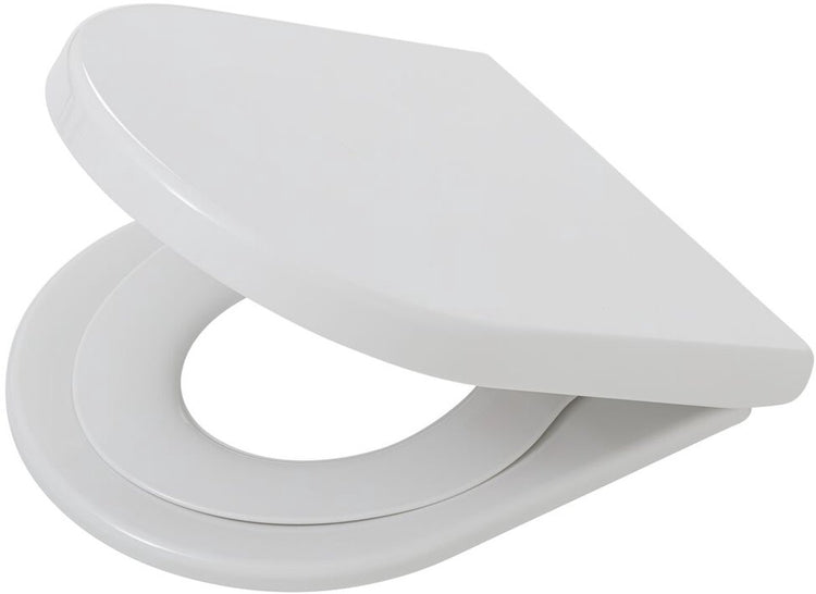 Tiger Turley - Abattant WC - Abattant WC avec siège enfant - Forme D - Thermoplastique - Fermeture amortie - Nettoyage facile - Blanc