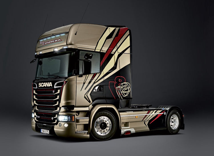 Kit de construction de maquettes Italeri camions - 3930 scania r730 streamline - équipe chimère - plastique - 1:24 - modélisme