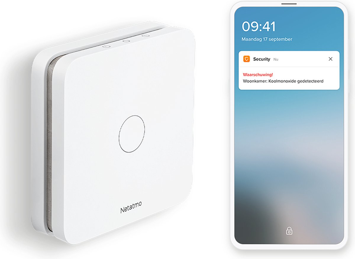 Détecteur intelligent de monoxyde de carbone Netatmo - détecteur de co - compteur de co - batterie 10 ans - fonctionne avec le kit Apple Home - avec application